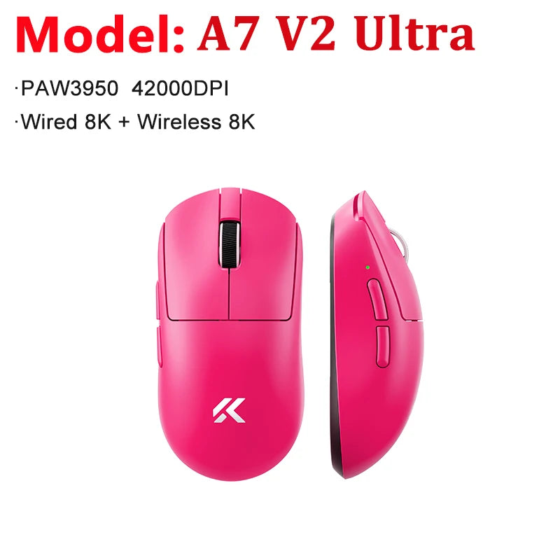 Ratón gaming inalámbrico ultraligero MCHOSE A7 V2 Ultra / Pro Dual 8000Hz PAW3950 TI 42000DPI para PC y gamers de e-sports
