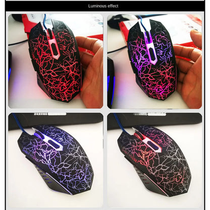 Ratón gaming con cable USB de 2400 DPI, ratón gaming profesional con retroiluminación LED, ratón ergonómico para PC, portátil y MacBook