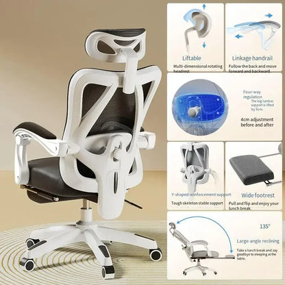 UVR Ergonomic Gaming Computer Chair Breathable Mesh Office Chair with Adjustable Armrest, Swivel Executive Desk Chair for Home Office & Work