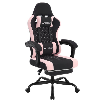 Cadeira de computador giratória WOLTU com função de massagem, cadeira de escritório ergonómica com almofada e apoio para os pés, cadeira gaming ajustável em altura