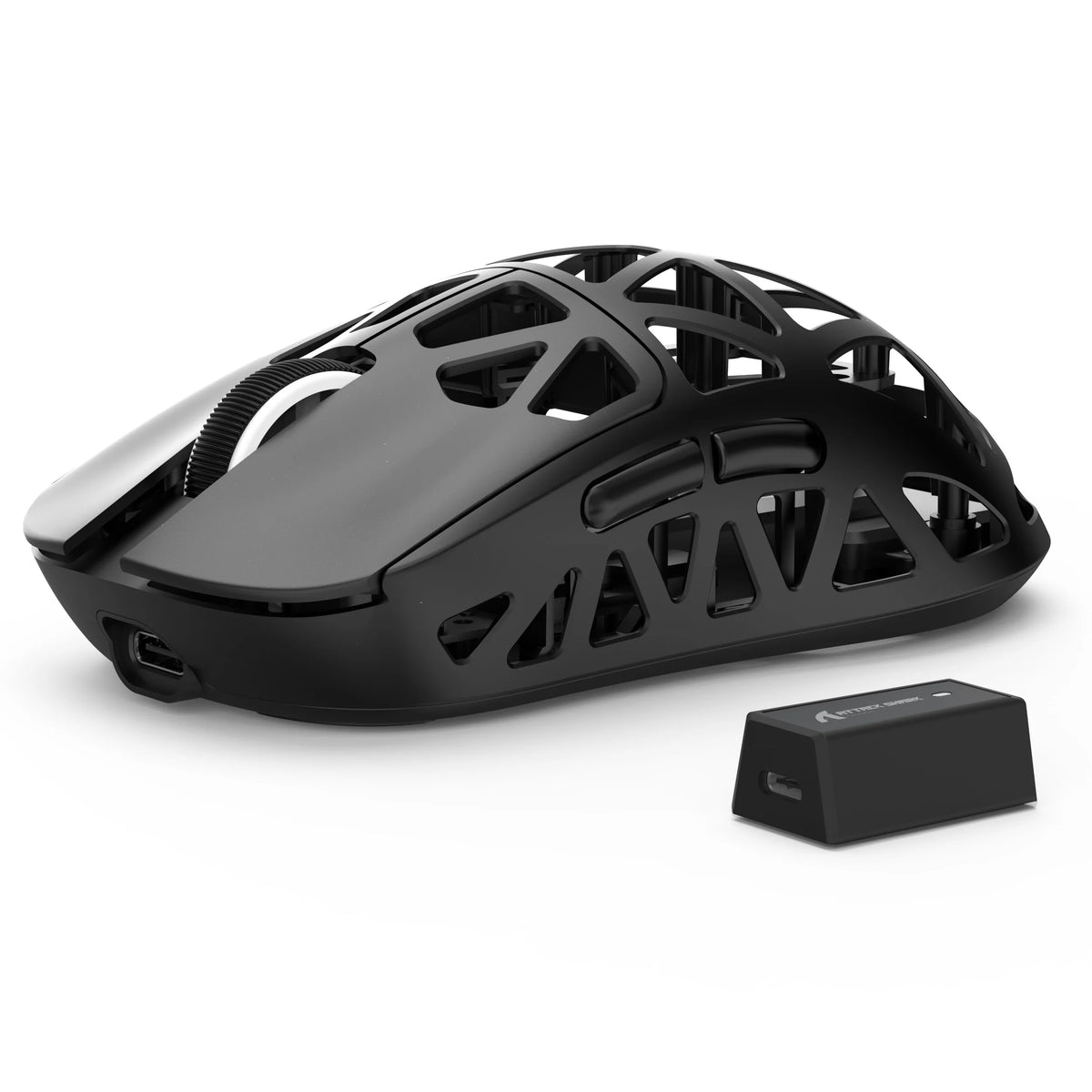 Ratón gaming ATTACK SHARK R2 de aleación de magnesio PAW3950, trimodo, 8000hz, 42000 DPI, ultraligero de 45g, microinterruptores de 100M clics