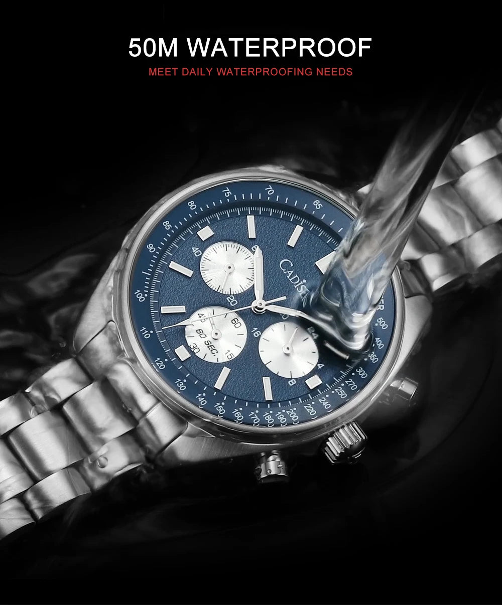 CADISEN 2024 New Men Watches Quartz Business Watches Japan VD53 Mens Clock Top Brand Luxury Watch Men Chronograph Watch for Men