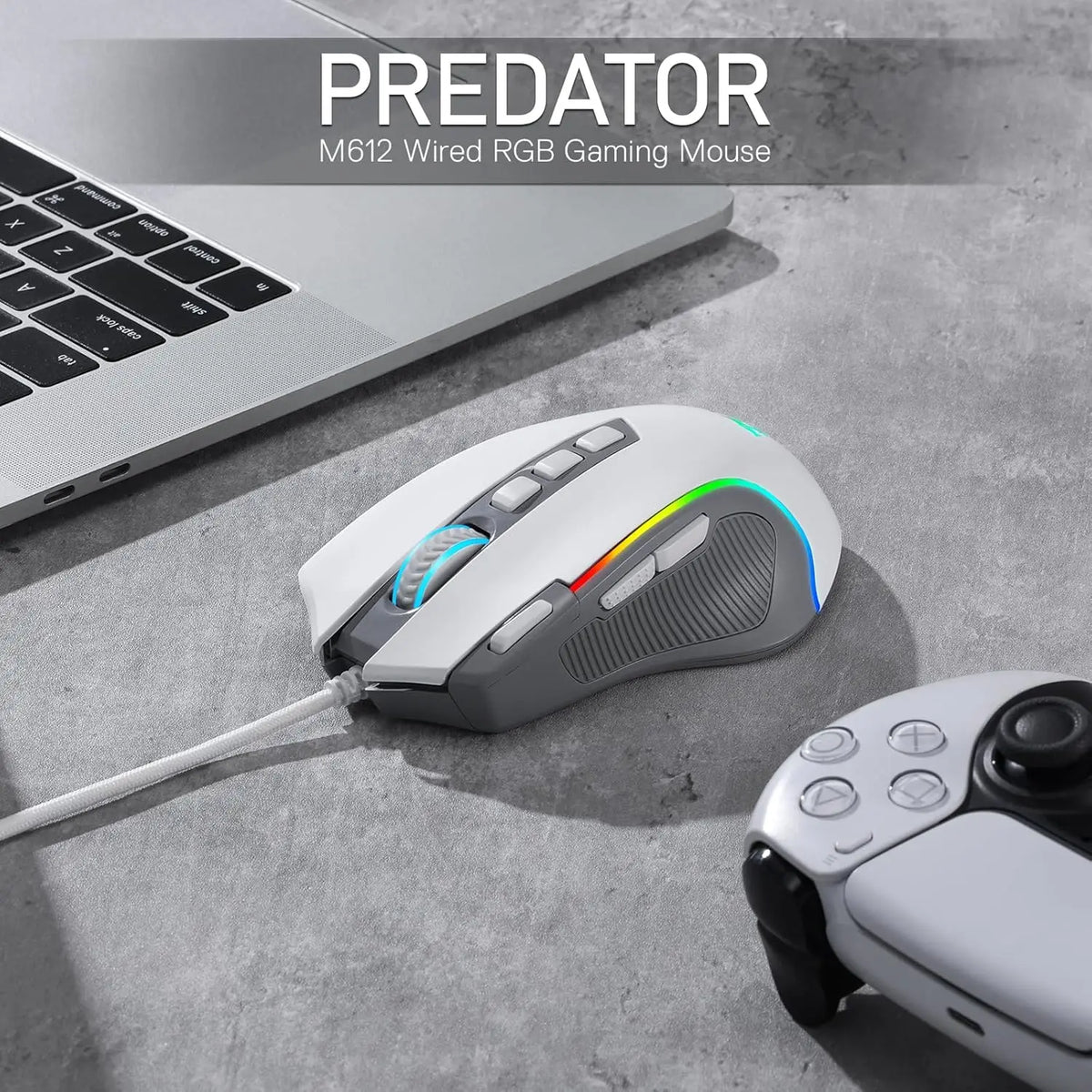 Redragon M612 RGB Gaming Wired Mouse, 8000 DPI Optical Gaming Mouse with 9 Programmable Buttons, RGB Backlit Gamer Mouse for PC & Laptop