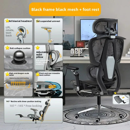 Ergonomic Office Chair with 10D Armrest, Adjustable Height Gaming Chair, Minimalist Computer Chair with Lumbar Support for Study & Work