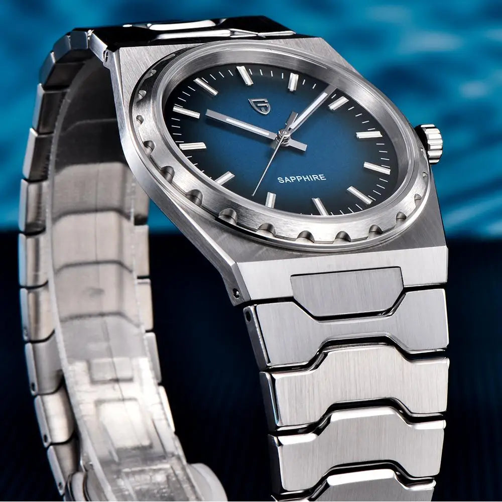 PAGANI DESIGN Men's Quartz Watches Ultra-Thin 7mm Series 37mm Sapphire Stainless Steel Waterproof Watches for Man TMI VJ21