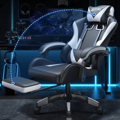 Modern Gaming Chair with Lumbar Support, High Back Reclining Computer Chair, Ergonomic Swivel Office Chair for Gaming, Work & Long Sitting