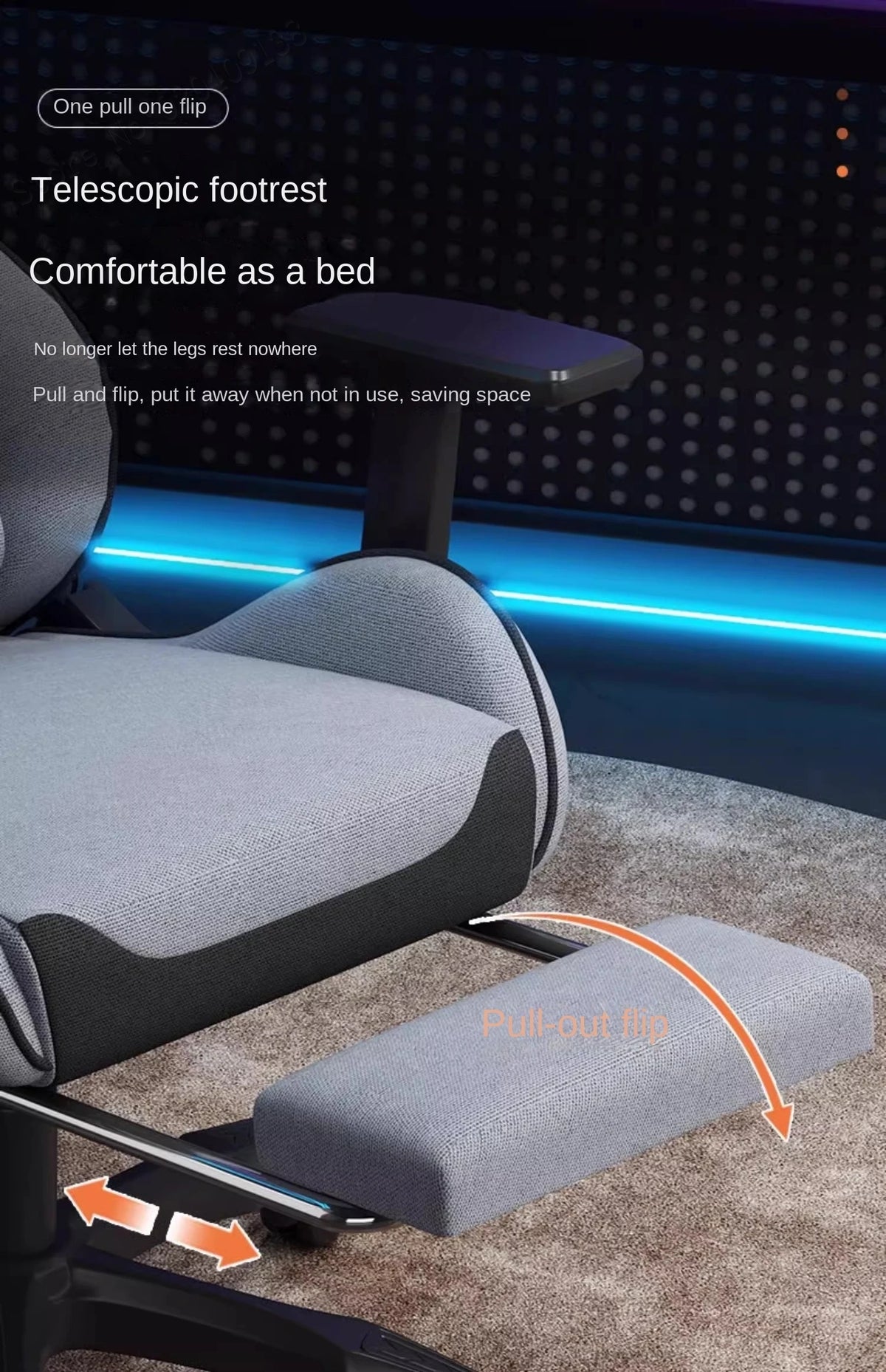 S6 Ergonomic Gaming Chair with Adjustable Backrest, Comfortable Computer Chair, Swivel Lift Chair with Armrests for Gaming & Office