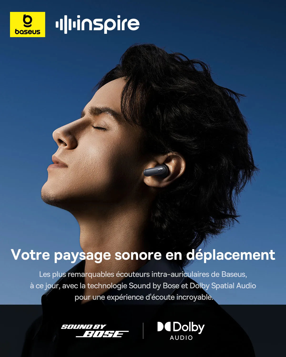 Baseus Inspire XP1 Wireless Bluetooth 6.1 ANC Earbuds – -50dB Adaptive Noise Cancelling, Dolby Audio, 6 Mic ENC, Sound by Bose Premium TWS Earphones
