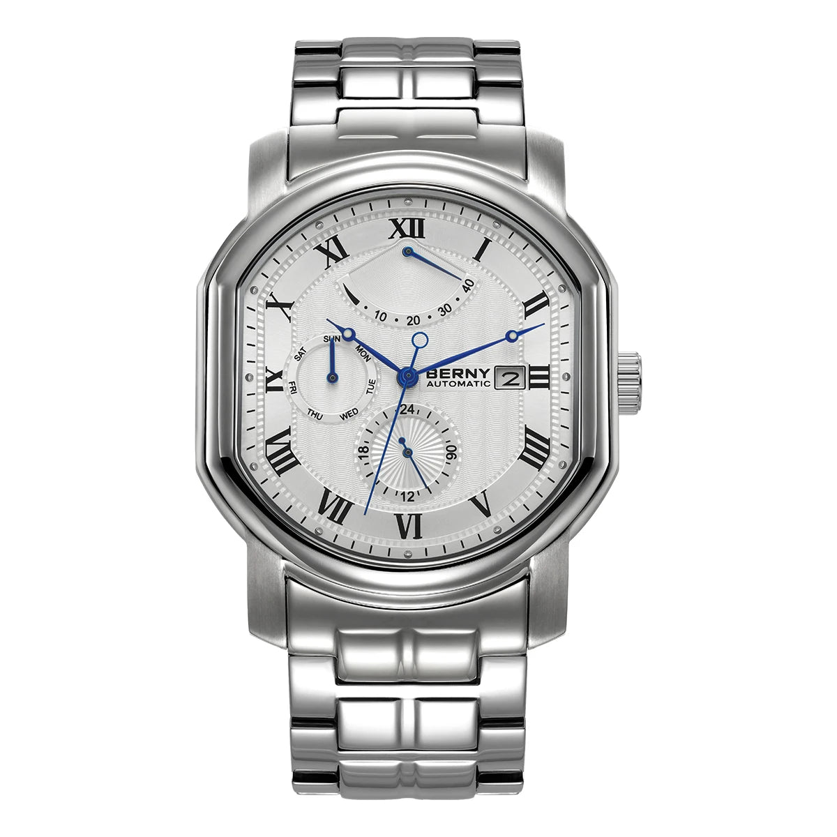 BERNY Men Mechanical Watch Top Accuracy Move Automatic Wristwatch Luxury Male Clock Sapphire Self-Winding Men's Watch Waterproof