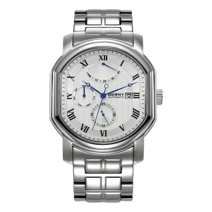 BERNY Men Mechanical Watch Top Accuracy Move Automatic Wristwatch Luxury Male Clock Sapphire Self-Winding Men's Watch Waterproof