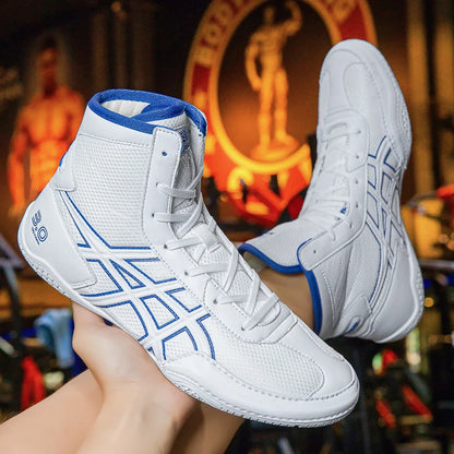 2026 Lightweight Wrestling Shoes For Men Professional Boxing Training Sneakers Large Size Black White Gym Outdoor Sports