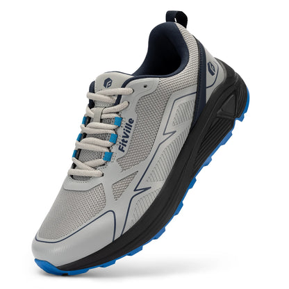 FitVille Non-Slip Trail Running Shoes Men's Sneakers Extra Wide Lightweight for Male Swollen Feet Arch Support Pain Relief