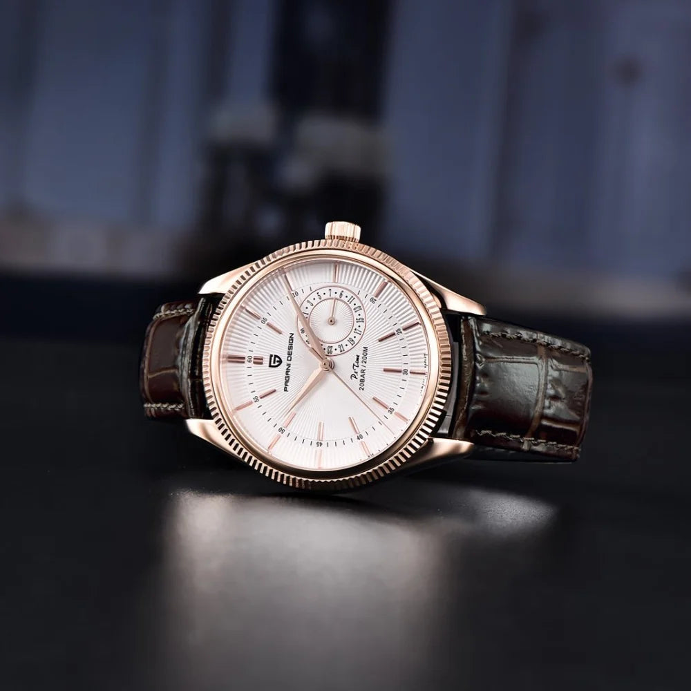 PAGANI Design PD1689 Men Quartz Watch Japan VH65 Movt Sapphire Glass Leather Strap 20Bar Waterproof Men Wristwatch Reloj Hombre