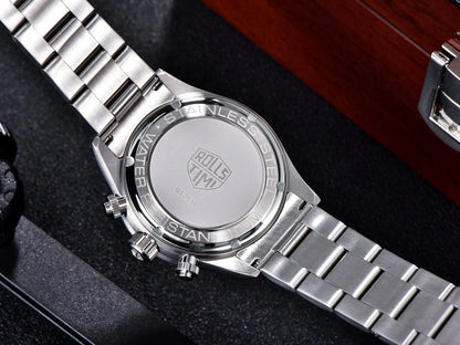 ROSSITIMI Urban Premium Men Quartz Watch Light Luxury Sports Stainless Steel VK63 Tachymeter Luminous 100m Diving Luminous Reloj