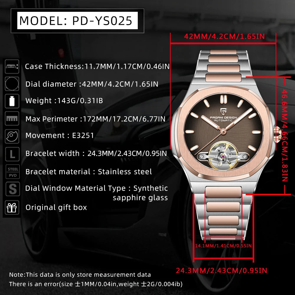 2026 New PAGANI DESIGN Skeleton Tourbillon Men's Watches Top Luxury Automatic Watch For Men Sporty elegant Mechanical Wristwatch
