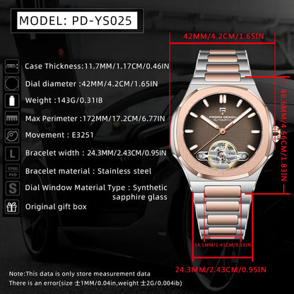 2026 New PAGANI DESIGN Skeleton Tourbillon Men's Watches Top Luxury Automatic Watch For Men Sporty elegant Mechanical Wristwatch