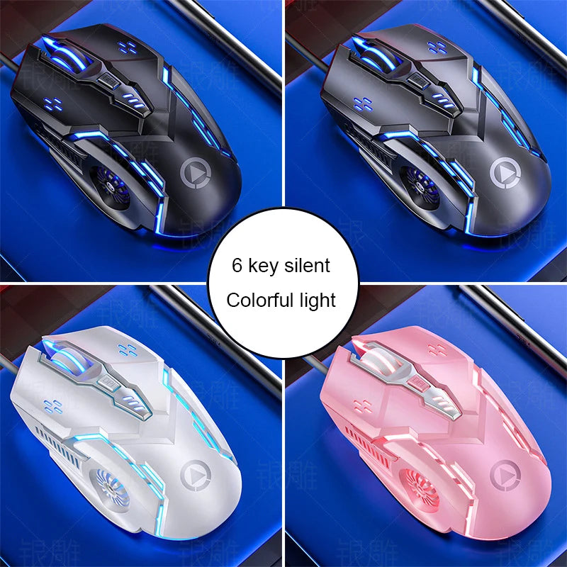 G5 Wired Gaming Mouse RGB Backlight 3200 DPI Silent USB Mouse with 6 Buttons, Ergonomic Gaming Mouse for PC Laptop Computer