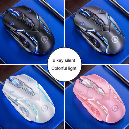 G5 Wired Gaming Mouse RGB Backlight 3200 DPI Silent USB Mouse with 6 Buttons, Ergonomic Gaming Mouse for PC Laptop Computer