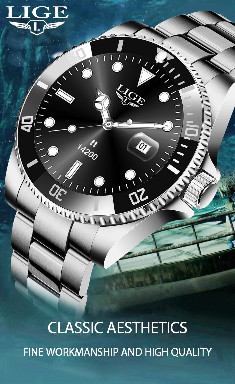 LIGE 2026 Smartwatch for Men  1.27" HD Display, Bluetooth Calling, IP68 Waterproof, Heart Rate & Fitness Monitor