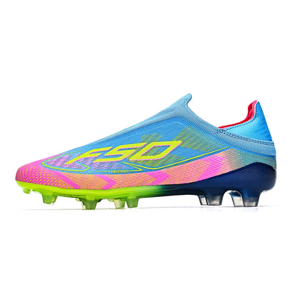 AG/FG Firm Ground Soccer Cleats for Men Women Kids Youth PU Fabric Rubber Sole Non-Slip Wear-Resistant Training Boots