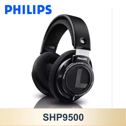 Philips SHP9500 HiFi Stereo Wired Headphones – Professional Open-Back Over-Ear Headset for Music, Gaming, Mobile & PC – High Precision Sound, 50mm Drivers, Crystal Clear Audio Performance