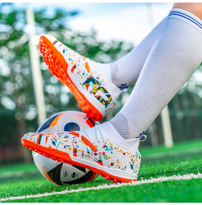 Turf Soccer Cleats Professional Men Football Boots Breathable Mesh Youth Soccer Shoes Anti Skid Male Sneakers Society Chuteira