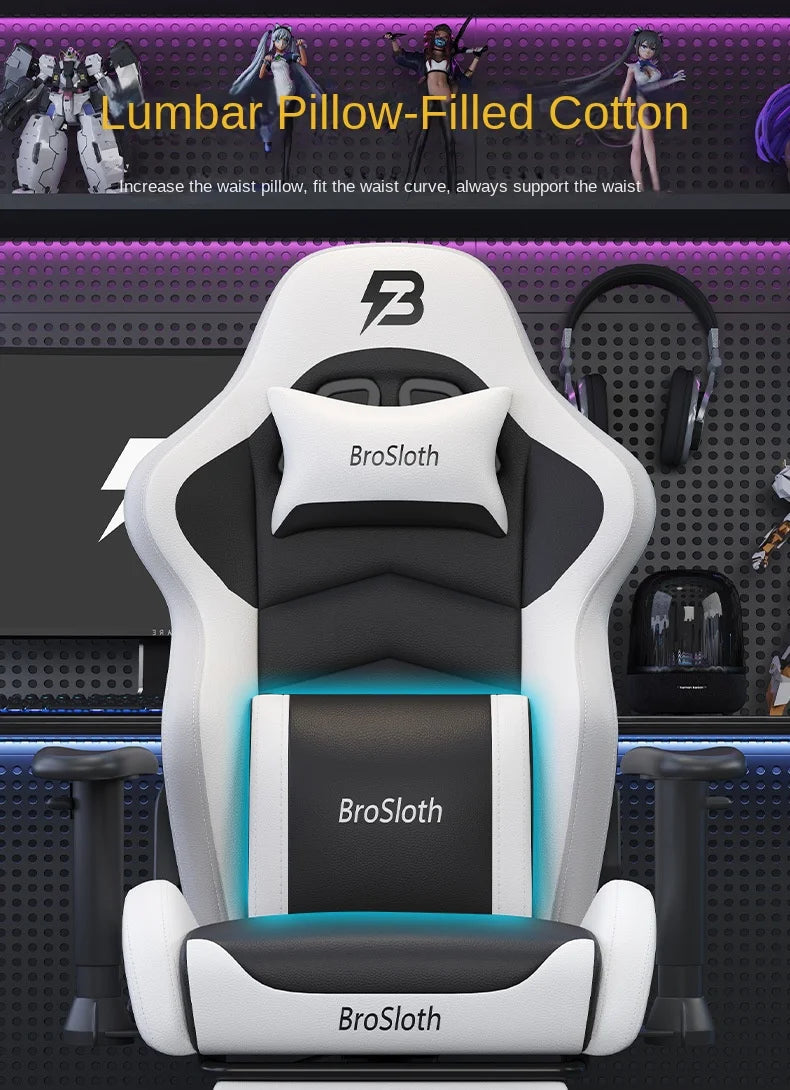S8 Gaming Chair with 3D Armrests, Ergonomic Adjustable Backrest, Computer Office Chair, Leather Gamer Chair with Nylon Feet