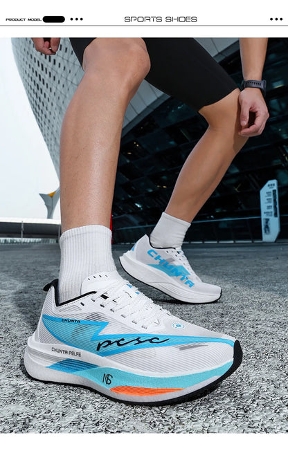Men's Sports Shoes Carbon Plate Running Shoes Male Marathon Sneakers Racing Shock-absorbing Athletics Training Shoes for Women