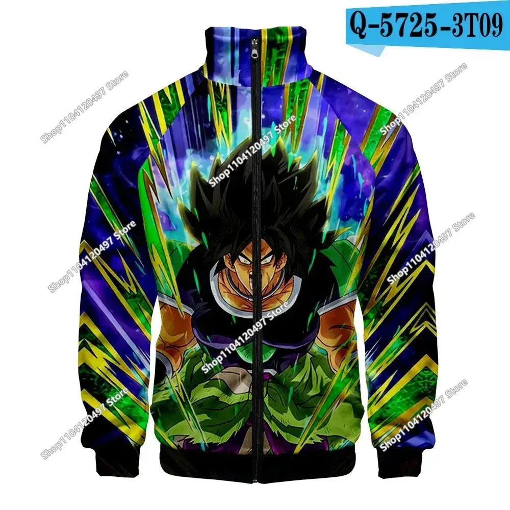 Anime Goku Dragon Ball Jacket Men Women Harajuku Hip Hop Japanese Zip Up Hoodies Goku Clothes Stand Collar Sweatshirt, Produit gaming premium Fraquane