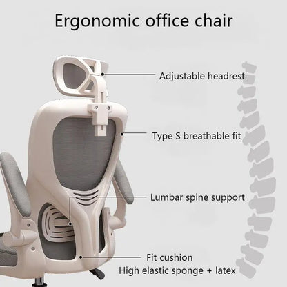 Ergonomic Mesh Computer Chair Adjustable Office Chair with Armrests, Rotatable Swivel Gaming Chair, Comfortable Lift Chair for Home Study & Office