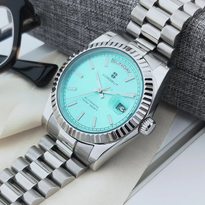 Reloj de lujo Corgeut de 36MM para hombre ST1644, reloj de pulsera mecánico automático con cristal de zafiro, relógio masculino 10BAR, para natación y vestir