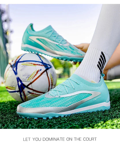 New Men Football Boots Non Slip Soccer Shoes Sport Outdoor Cleats Breathable Adult Long Spikes Training Boys Match Comfortable