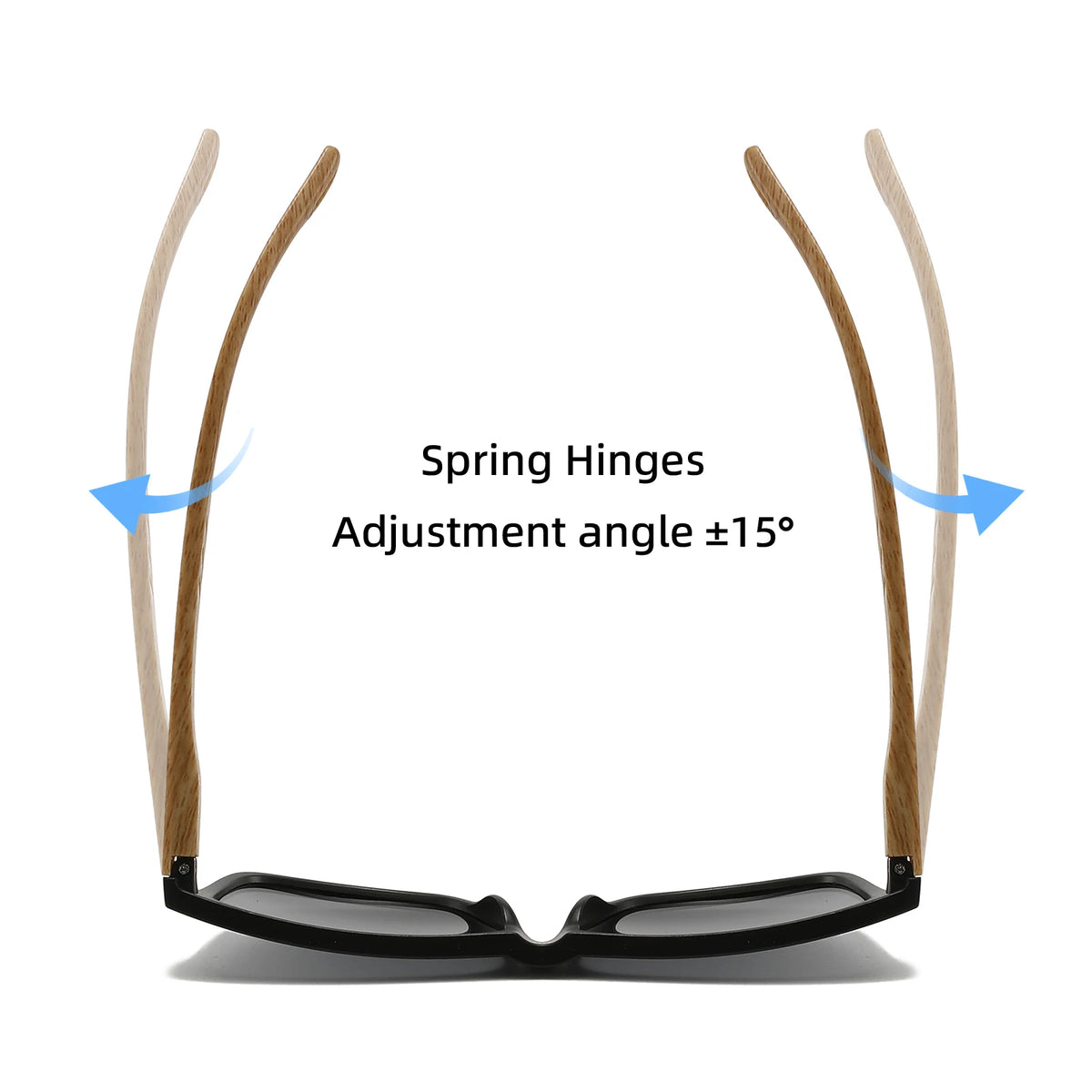 4PCS Wood Grain Spring Hinge Sunglasses - Classic Retro Square Frame, UV400 Unisex Comfort Fit for Daily Casual Wear