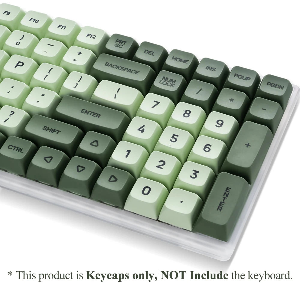 125 Tasten XDA PBT Tastenkappen-Set Matcha Green für mechanische Tastaturen mit 61/64/68/75/87/98/104/108 Tasten für Cherry/Gateron/Otemu/Kailh