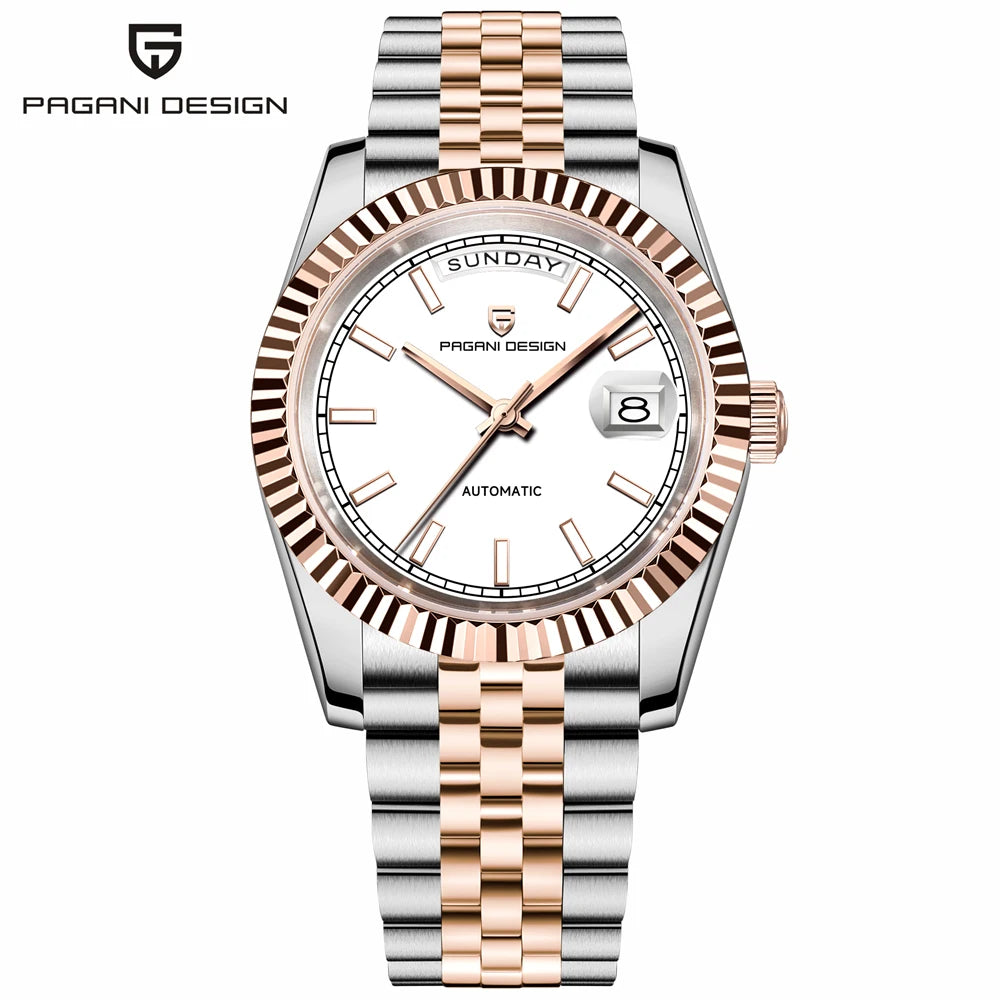 PAGANI DESIGN Luxury Men Watch Sapphire mirror Luminous Stainless Steel Watch Week Date Mechanical Waterproof ST16 Man watch