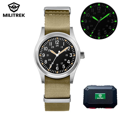 MILITREK 2026 New Military Retro Men'S VH31 Quartz Watch 37mm Sapphire Stainlesssteel 100m Waterproof C3 Luminous Reloj Hombre