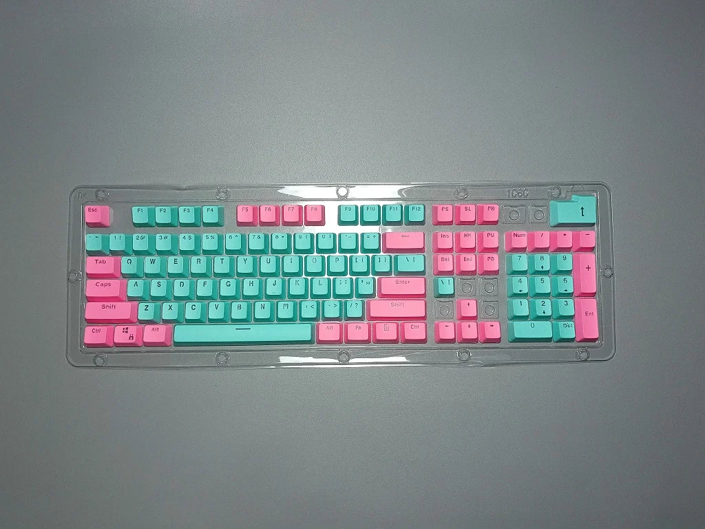 Good Pbt Oem Keycaps 61/87/104keys Custom RGB Player Backlit Double Shot Keycaps Gaming Accessories Ergonomic Teclado Pink/Black