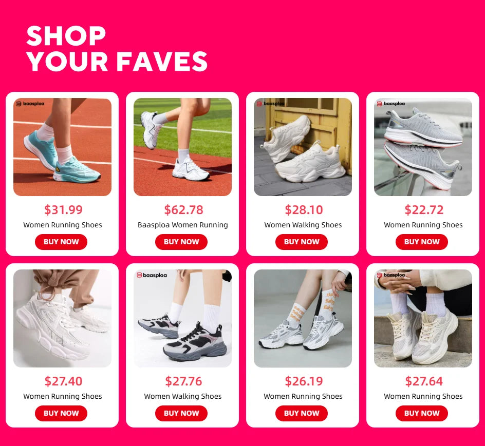Baasploa Women Carbon Plate Running Shoes Outdoor Professional Cushioning Jogging Sneakers Female Casual Breathable Sports Shoes