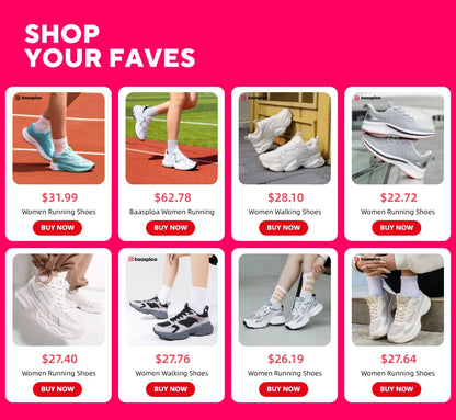 Baasploa Women Carbon Plate Running Shoes Outdoor Professional Cushioning Jogging Sneakers Female Casual Breathable Sports Shoes