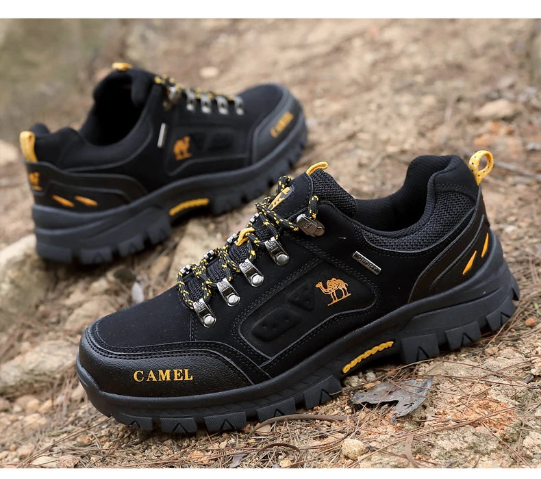 Classic Black Men's Hiking Shoes Outdoor Low Climbing Walking Shoes For Men Trekking Sneakers Non-Slip Mountaineering Shoes Man