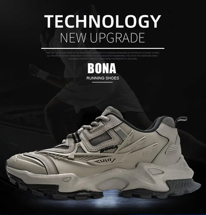 BONA 2023 Nové designové protiskluzové a odolné klasické běžecké boty, pánské sportovní boty na ven, lehké tenisky