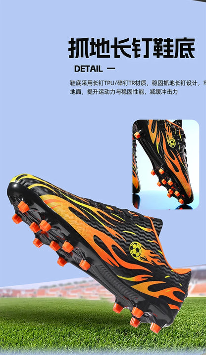 Kids Professional Football Boots Men Soccer Shoes Low-top Ankle Support Sports Youth Match Training Football Non-slip Durable