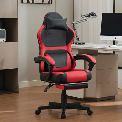 Ergonomic Gaming Chair with Storage Backrest, Adjustable Height Office Gaming Chair, Swivel Racing Computer Chair for Home Office & Gaming