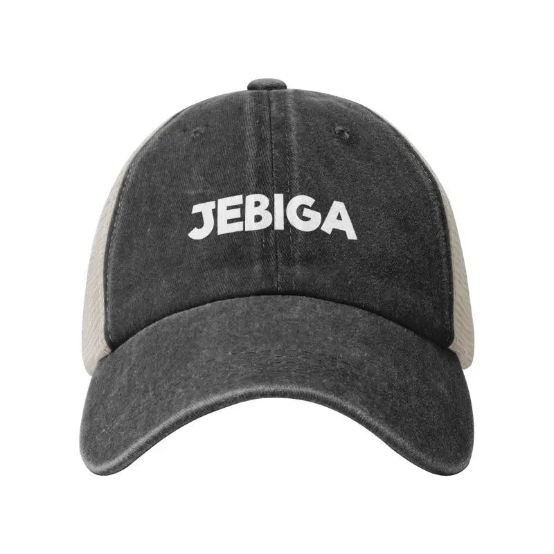 Jebiga Brate Print Vintage Mesh Baseball Cap Low Profile Trucker Hat for Men Breathable Cotton Summer Cool Hat Outdoor Ball Cap