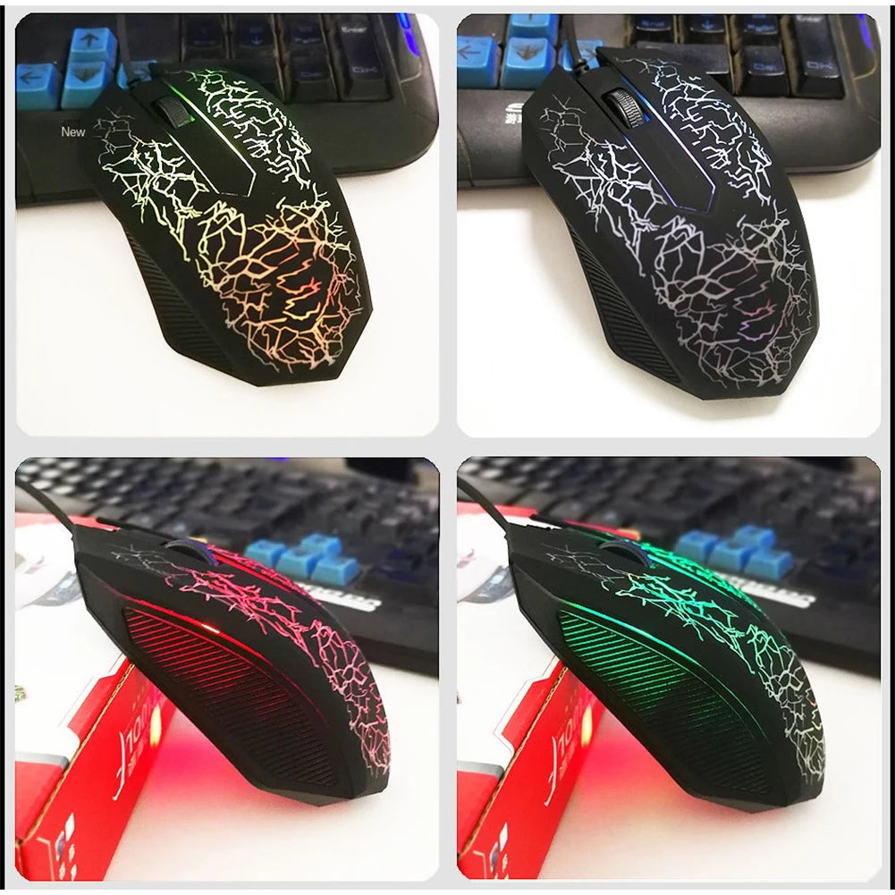 Ratón gaming con cable USB de 2400 DPI, ratón gaming profesional con retroiluminación LED, ratón ergonómico para PC, portátil y MacBook