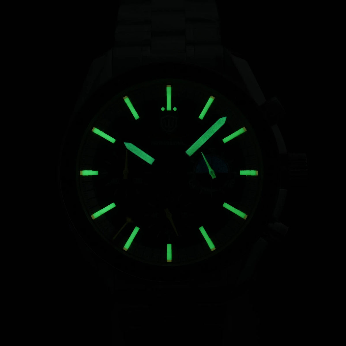 Watchdives WD1863 39mm Watch VK63 Quartz Chronograph Movement BGW9 Luminous 10Bar Waterproof 39mm Vintage Watches