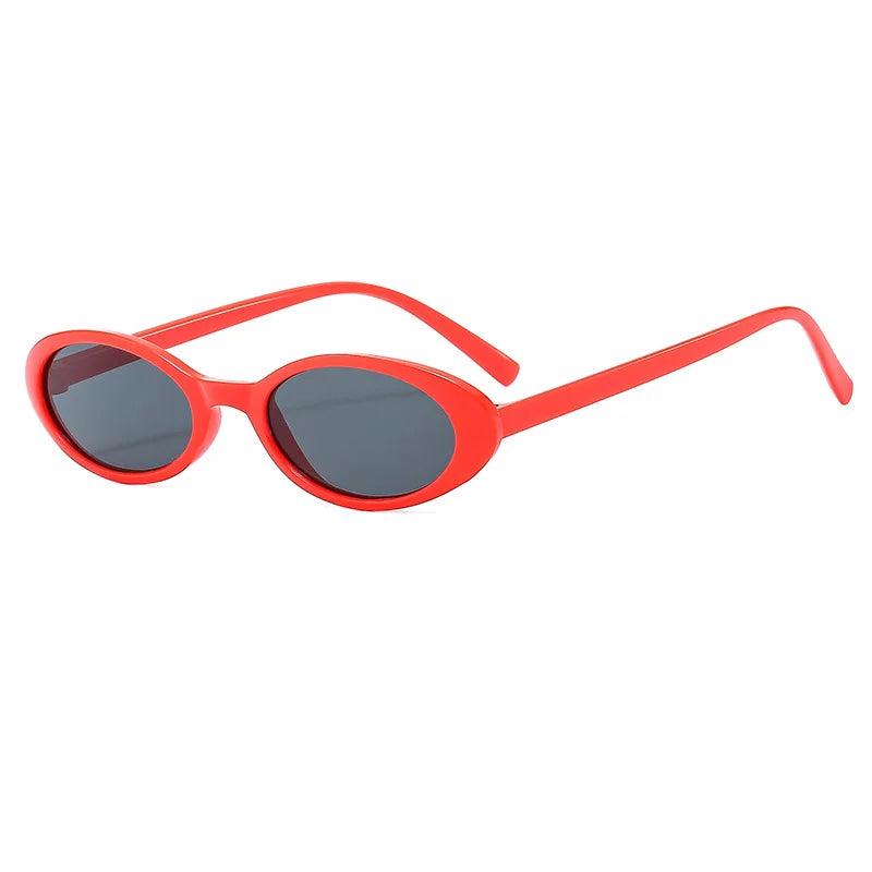 New Small Oval Sunglasses Women Men Trendy Vintage Hip Hop Cat Eye Sun Glasses Female Leopard Black Punk Eyewear UV400 Oculos