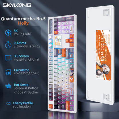 Teclado mecánico inalámbrico SKYLOONG GK104 Pro 100% personalizado, teclado con interruptores intercambiables en caliente de bajo ruido para PC gamer y accesorios de oficina