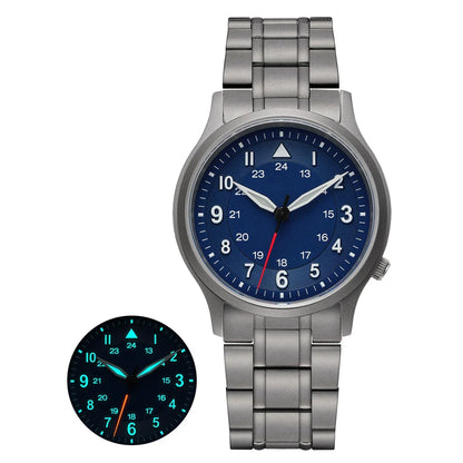 BERNY Titanium Watches for Men Classic Mens Field Watch Easy Read Outdoor Quartz Wristwatch Super Luminous Sapphire 5ATM