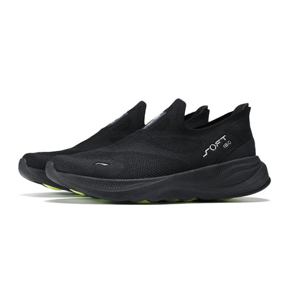Pánské nazouvací volnočasové vycházkové boty Li-Ning SOFT GO 2 KNIT, tlumicí, pohodlné a stabilní; síťované každodenní sportovní běžecké tenisky LiNing AGLV017